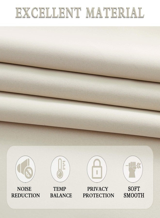 DONREN Thermal Room Darkening Draperies Window Curtain Panels - Easy Care Solid Rod Pocket Curtains for Dining Room (52 W x 96 L,2 Panels,Cream Beige) - Image 3